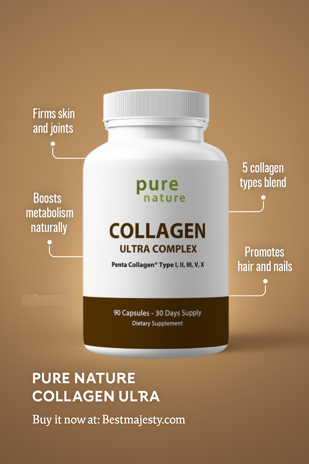 PureNature Collagen Ultra Complex Types I, II, III, V & X 90 Capsules (1)
