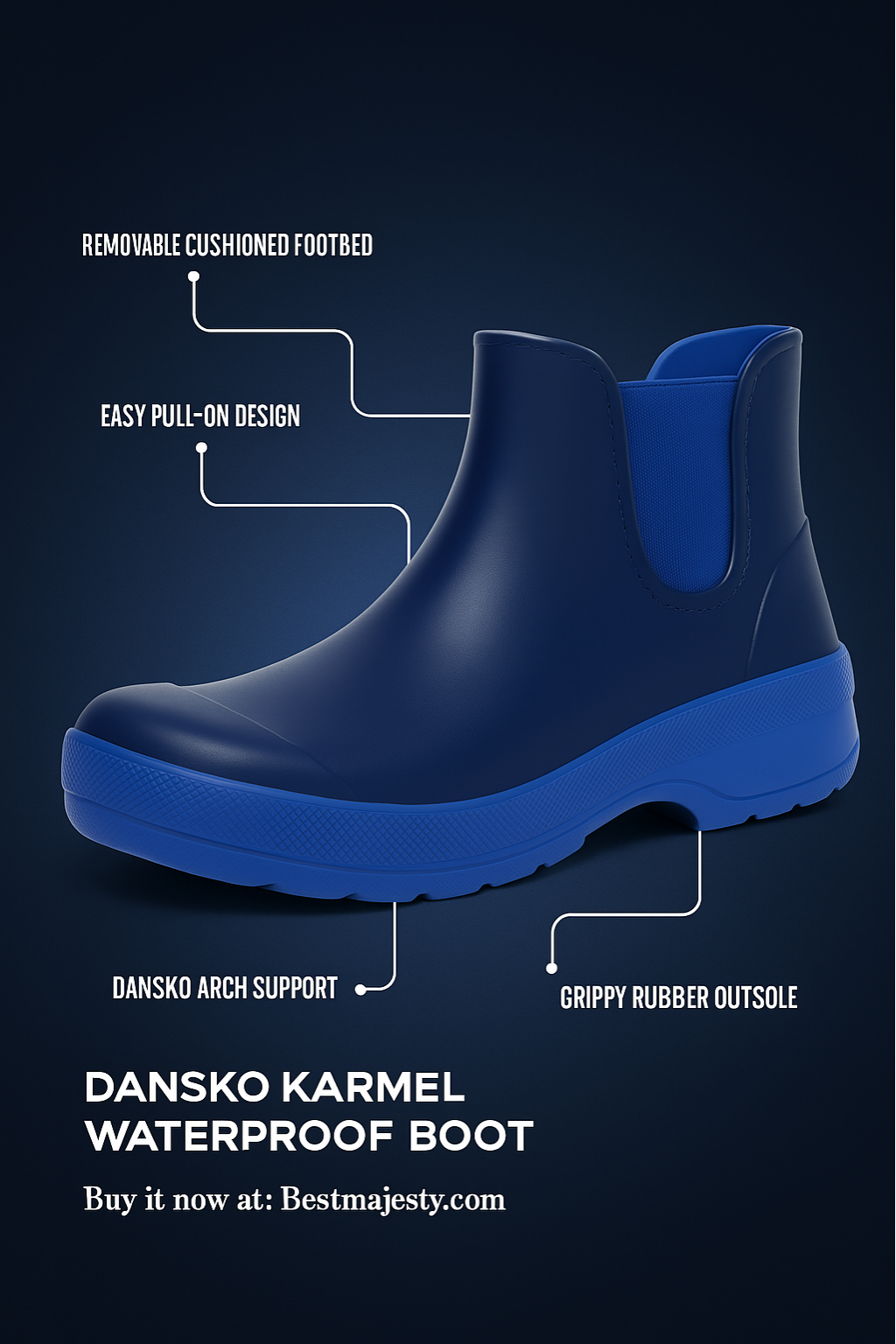 Dansko Womens karmel blue rain boots 5.5 -6