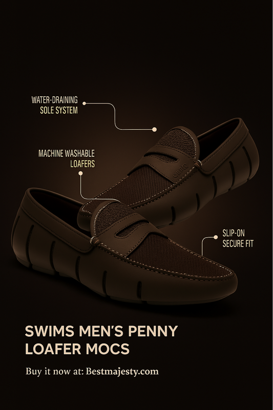 SWIMS Men's Penny Loafers Slip-On Moccasins Classic Boat/Deck Shoes for Men