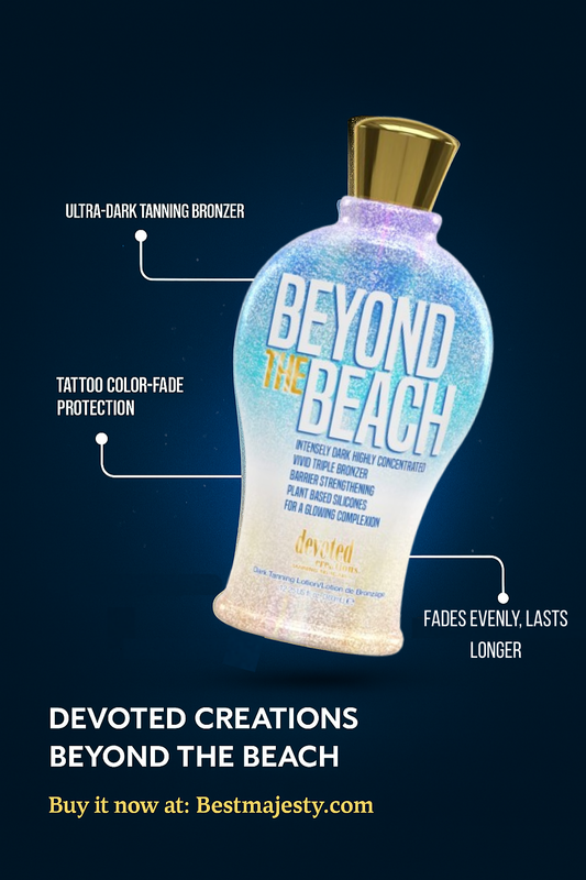 Devoted Creations Beyond the Beach - Intensely Dark Highly Concentrated Vivid Bronzer Barrier Strengthening Plant Based Silicones Boosts Cellular Energy & Luminosity - 12.25 oz.