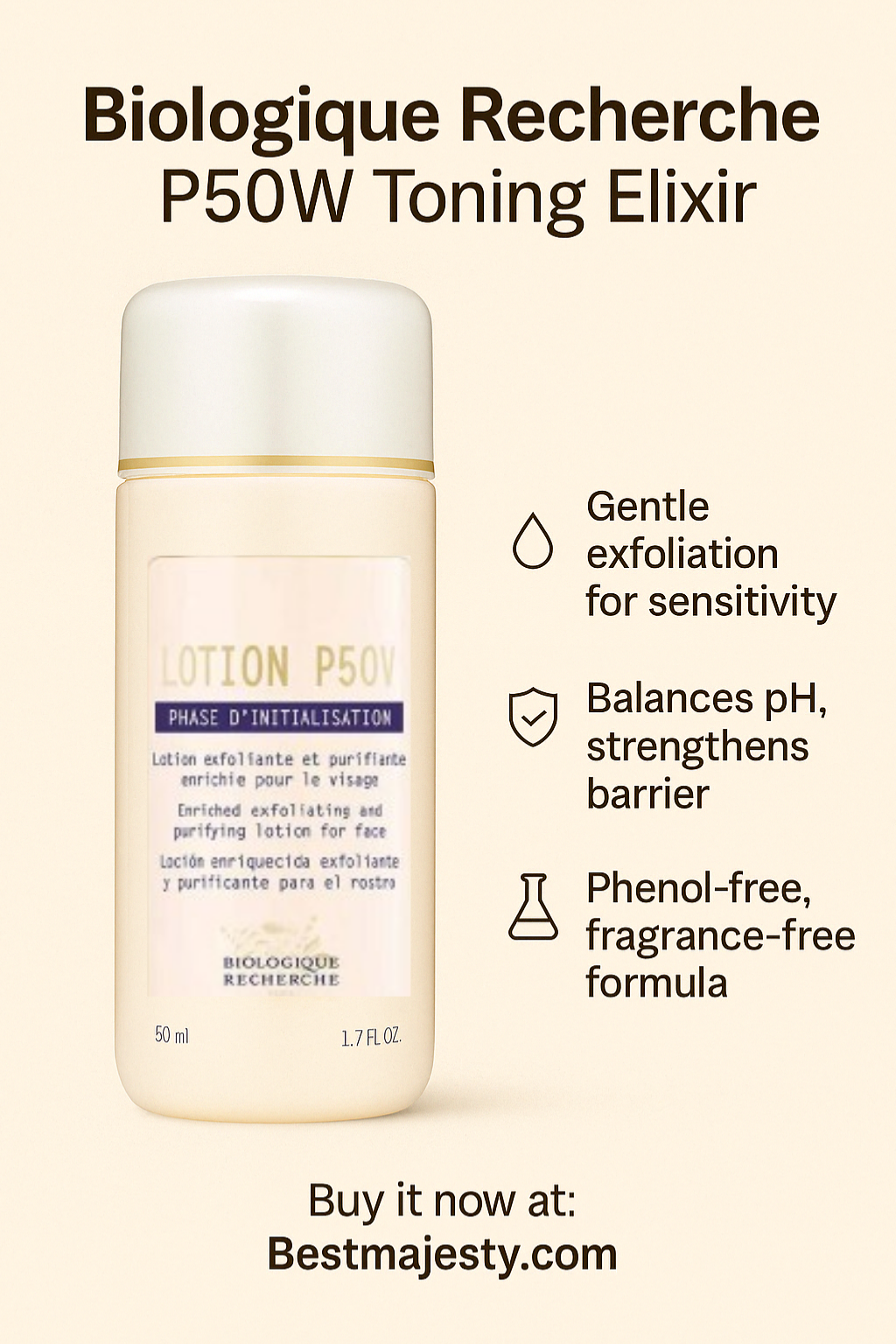 Biologique Recherche Lotion P50W for Sensitive Skin - Travel Size