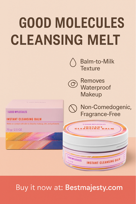 Good Molecules Instant Cleansing Balm - Facial Cleanser and Makeup Remover with Shea Butter, Sea Buckthorn, and Camellia Oils - Skincare for Face and Eyes