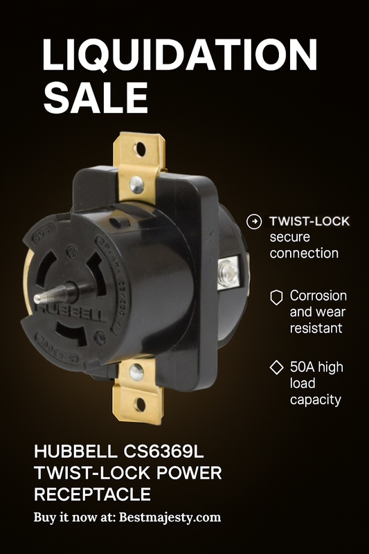 Hubbell CS6369L Locking Receptacle, 50 amp, 125/250V, 3 Pole and 4 Wire, LC