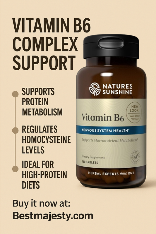 Yonune NLMUBR LUCKSIT Nature's Sunshine Vitamin B6 120 Tablets