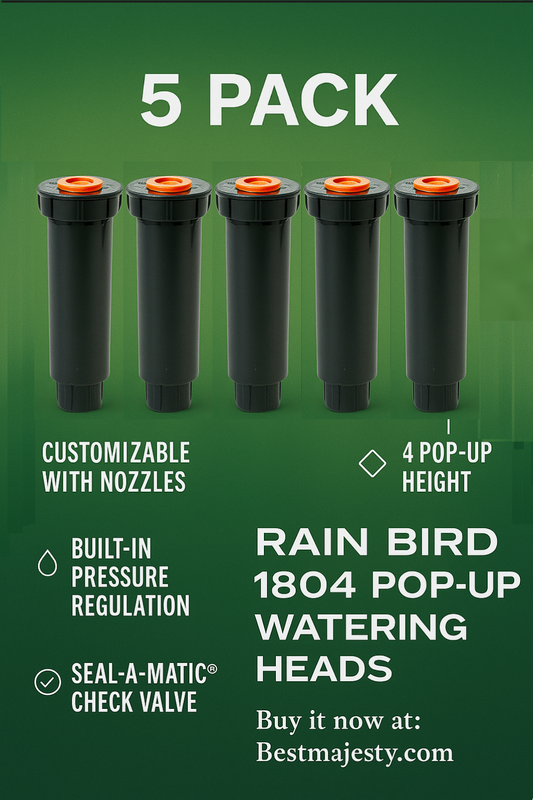 (5 Pack) Rainbird 1804 Series Pop-Up Spray Head with Seal-A-Matic and Pressure Regulator Without Nozzle, 4"