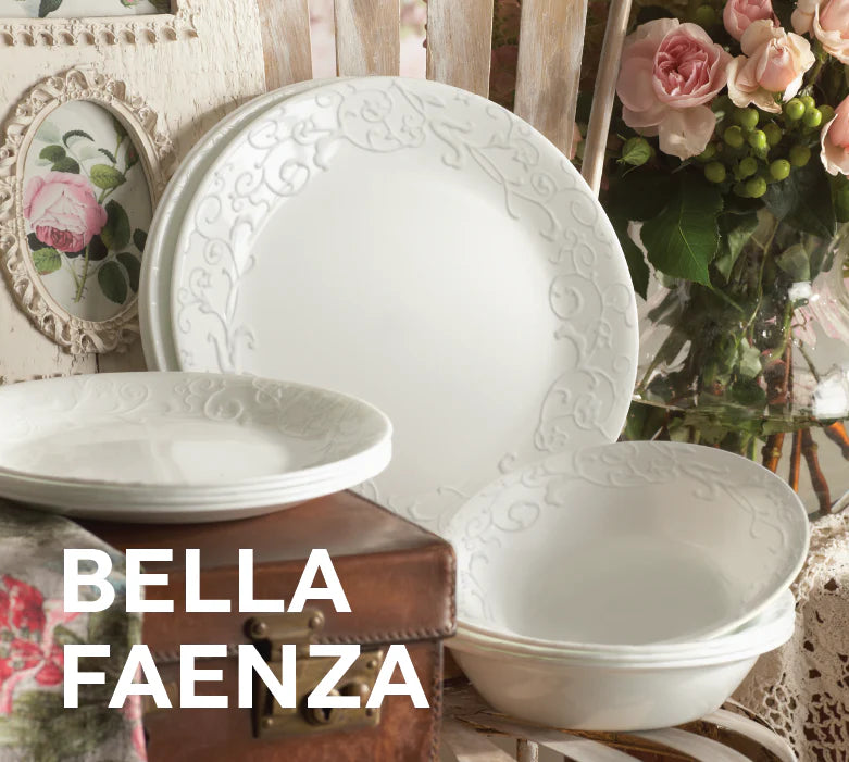 Corelle Embossed Bella Faenza 10.25" Dinner Plate (Set of 4)